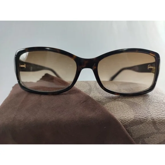 Coach Chelsea S426 Tortoise Brown Sunglasses Crystal Inset Temples Case Cloth - Picture 2 of 13